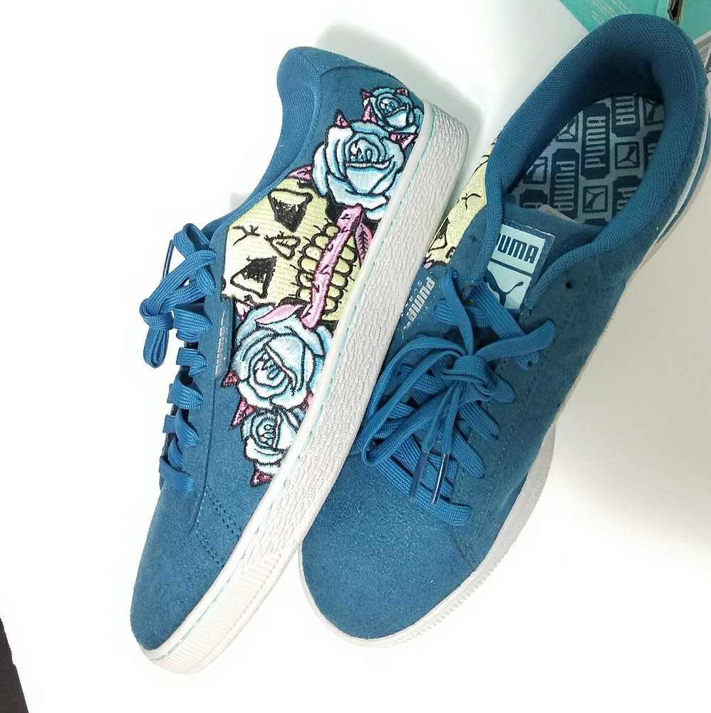 Puma Suede SB skull blue diamond rose